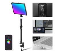 NEEWER GL25C Key Light de Streaming LED RGB, APP/PC/Contrôle Stream Deck 25W 2500Lux/0,5m 2900K-7000K IRC95+/TLCI97+ Lumière Vidéo Webcam Silencieuse Full RGB Dimmable avec Support de Bureau