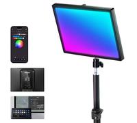 NEEWER GL25C LED RGB Streaming Key Light, APP/PC/Stream Deck Control 25W 2500Lux/0.5m 2900K-7000K CRI95+/TLCI97+ Full RGB Dimmable Edge Emitting Silent Webcam Video Light avec Support de Bureau