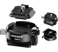 NEEWER GM47B Kit Plaque Dégagement Rapide, Adaptateur Carré QR Anti-Torsion Verrouillage Auto & Base à Pince Compatible avec Arca Swiss DJI Ronin RS 4 Pro RS 3 RS 2 Peak Design Capture Caméra Clip V3