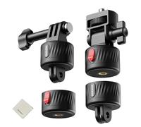 NEEWER GP-24 Kit d'accessoires de montage pour caméra d'action pour prises de vue POV, support magnétique ABS 4 en 1 à dégagement rapide avec filetage 6,35 mm et chiffon de nettoyage compatible avec
