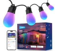 NEEWER Guirlande Lumineuse Extérieure de 29m(96ft), Contrôle par App Smart AI RGBW à Intensité Variable IP65 Étanche, 30 Ampoules LED /50+ Ambiances /2700K - 6500K, Compatible avec Alexa Google, NR01