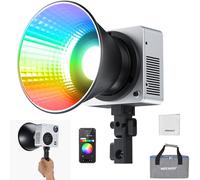 NEEWER HB80C Lumiere Photo Studio LED RGBWW 80W avec 72Wh Batterie Charge Rapide 100W PD,Luminosité 10400lux/m,Température de Couleur 2500K-7500K, 18 Effets d'éclairage, Projecteur Bowens pour Vidéo