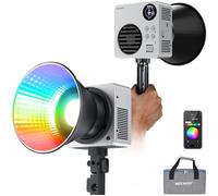 NEEWER HB80C RGBWW LED Lampe Vidéo avec Batterie 72Wh Charge Rapide PD 100W | Éclairage Continu Mini RGB COB 80W, Monture Bowens, Projecteur Portatif, 2500K-7500K, 10400lux/m, 18 Effets