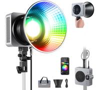 NEEWER HS200C Lampe Vidéo LED RGB Portable, Contrôle APP/2.4G/Panneau/DMX, 280W, Lumiere Photo 150000lumens, 2500-7500K, CRI95+ COB, Éclairage Continu Studio, Projecteur Bowens pour Enregistrement