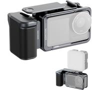 NEEWER Kit cage et poignée latérale compatible avec DJI Osmo Action 5 Pro/4/3,support vidéo de protection en métal pour vlogging avec support adaptateur magnétique,gris foncé,AC014+AC034