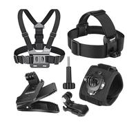 NEEWER Kit d'Accessoires Compatible avec GoPro Hero Insta360 DJI AKASO Caméra d'action, Fixation Rapide pour Sangle de Tête, Harnais de Poitrine, Support pour Chapeau et Dragonne 360° pour POV,GP-75