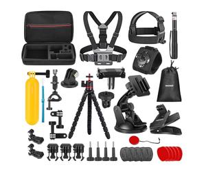 NEEWER Kit d'Accessoires Pro 35 en 1 pour Action Cam, Compatible avec DJI Osmo Action 5 Pro 4 3 GoPro, Adaptateur Rapide pour Plongée Randonnée Moto VTT Ski Surf Vlog, GP-51