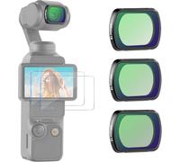 NEEWER Kit de 3Filtres Magnétiques Noirs à Diffusion1/2,1/4,1/8 Compatibles avec DJI Osmo Pocket4 3/XtraMuse Creator Combo,Accessoire pour Filtre à Effet avec Protection d'écran en Verre Trempé,FL-B12