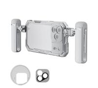 NEEWER Kit de Cage pour Téléphone Vidéo Uniquement Compatible avec iPhone 17 Pro,avec Bague de Filtre de 67mm,Plaque Arrière d'Objectif de 17mm,Adaptateur de Monture T, 2 Poignées,PA143(Argent)