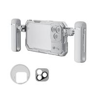 NEEWER Kit de Cage pour Téléphone Vidéo Uniquement Compatible avec iPhone 17 Pro Max,avec Bague de Filtre de 67mm,Plaque Arrière d'Objectif de 17mm,Adaptateur de Monture T, 2 Poignées,PA144(Argent)