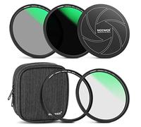 NEEWER Kit de Filtre d'objectif magnétique 82 mm 5 en 1,Comprend Une densité Neutre ND1000 + MCUV + CPL + Bague d'adaptation + Capuchon de Filtre avec revêtement 42 Couches/Verre Optique HD Ultra Fin