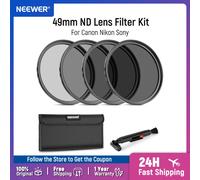 NEEWER Kit de filtre d'objectif ND ND2 ND4 ND8 ND16 pochette de filtre densité neutre et Kit d'accessoires Canon Nikon Sony Panasonic appareil photo reflex numérique 52mm