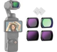 NEEWER Kit de Filtre ND Magnétique Compatible avec DJI Osmo Pocket 3/4 / Xtra Muse, 4PCS Accessoire de ND16 ND64 ND256 Filtre HD de Diffusion Noir 1/4 pour Effet Cinématographique Brumeux