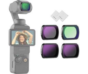 NEEWER Kit de Filtre ND Magnétique Compatible avec DJI Osmo Pocket 3/4 / Xtra Muse, 4PCS Accessoire de ND16 ND64 ND256 Filtre HD de Diffusion Noir 1/4 pour Effet Cinématographique Brumeux