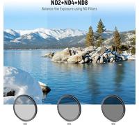 NEEWER Kit de Filtre pour Objectif 52mm : UV, CPL, FLD, ND2, ND4, ND8, Pare-Soleil et Capuchon d'Objectif Compatibles avec Canon Nikon Sony Panasonic DSLR Caméras avec Objectif 52mm