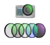 NEEWER Kit de Filtres Compatible Uniquement avec DJI Osmo Action 6,Pack de 5 Filtres: CPL + ND 32 + UV + LPR + Diffusion Noire,en Verre Optique HD Multicouche 1/4", Fixation pour Caméra Action, FL-B4