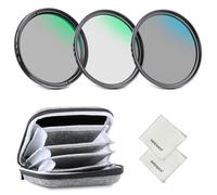 NEEWER Kit de Filtres d'Objectif 67mm ND avec étui de Rangement et Chiffon de Nettoyage,UV CPL ND4,Verre Optique Multicouche,Cadre en Alliage d'Aluminium,Filtre Polarisant Circulaire à Densité Neutre