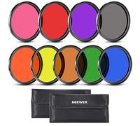 NEEWER Kit de Filtres d'Objectif Couleur(9PCS), Filtres d'Objectif en Résine 58mm(Rouge, Orange, Bleu, Jaune, Vert, Marron, Violet, Rose, Gris) avec 2 Pochettes, Accessoires pour Objectifs de Caméra