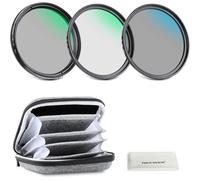 NEEWER Kit de Filtres d'Objectif UV&CPL&ND4 82mm avec Sac Rigide,Verre Optique et Cadre en Alliage d'Aluminium,UV + Polariseur Circulaire (CPL)+Filtres à Densité Neutre avec étui pour Objectif 82mm