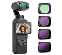 Neewer Kit de filtres magnétiques ND&Black Diffusion 1/4 Compatible avec DJI OSMO Pocket 3 Creator Combo Accessoires, Action Camera 4 Pack Densité Neutre (ND16 ND64 ND256) et filtres