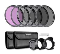 NEEWER Kit de filtres ND 43 mm : UV, CPL, FLD, ND2, ND4, ND8, Pare-Soleil et Capuchon d'objectif compatibles avec Les appareils Photo Reflex numériques Canon, Nikon, Sony, Panasonic