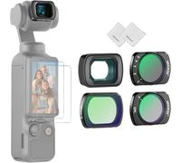 NEEWER Kit de Filtres ND Compatible avec DJI Osmo Pocket 4 3 Creator Combo Accessoire,Objectif Grand Angle+Filtre ND2-32 Variable+CPL+Diffusion Noir 1/4+2 Protections d'écran+2 Chiffons Nettoyage