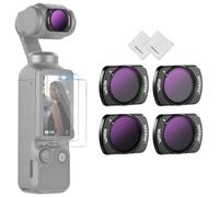 NEEWER Kit de Filtres ND Magnétiques Compatible avec DJI Osmo Pocket 4 et 3 Creator Combo Accessoire,4 Filtres Multicouches HD ND8/PL ND16/PL ND32/PL ND64/PL,2 Protections écran,2 Chiffons Nettoyage