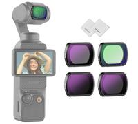 NEEWER Kit de filtres ND magnétiques compatibles avec DJI Osmo Pocket 3 Creator Combo,Packs de 4 filtres Multicouches HD ND16/ND64/ND256/Diffusion Noire 1/4 pour caméra d'action+2 Chiffons Nettoyage