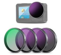 NEEWER Packs de 4 Filtres ND à Clipser Compatibles avec DJI Osmo Action 3/4/5 Pro,ND8 + ND16 + ND32 + CPL,Accessoire de Caméra d'Action Polarisants à Densité Neutre,Verre Optique HD Multicouche,FL-A76