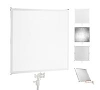 NEEWER Kit de Panneau de Diffusion de Lumière avec Film Réflecteur Argent/Blanc 35"x35" Cadre Pliable avec Poignée à Épingles Bébé 5/8" pour Support C Diffuseur 3 en 1 pour Photographie Studio,SF9090F