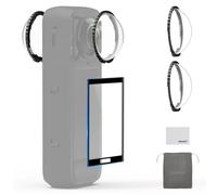 NEEWER Kit de Protection compatible avec Insta360 X5 (lot de 2),protections en verre trempé 9H,accessoires avec Protection d'écran,chiffon de nettoyage et étui,à retirer avant la prise de vue,LPC01
