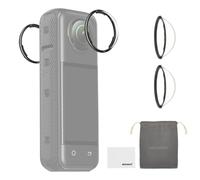 NEEWER Kit de protection d'objectif compatible avec Insta360 X5 (lot de 2),protections d'objectif en verre trempé 9H,accessoires avec chiffon de nettoyage & étui,à retirer avant la prise de vue,LPC02