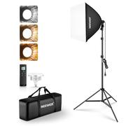 NEEWER Kit d'éclairage Softbox 24"x24"&Trépied, Ampoule LED Bicolore,NK104