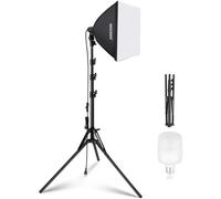 NEEWER Kit d'Éclairage Softbox 40x40cm avec Ampoule LED 35W Prise E27 (prise UE) certifié CE&UKCA 5700K CRI93+, Support d'éclairage 180cm pour éclairage de photographie TikTok Live Streaming, SF40