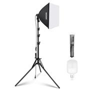 NEEWER Kit d'Éclairage Softbox 40x40cm avec Ampoule LED 35W Prise E27 (Prise UE) certifié CE&UKCA 5700K CRI93+, Support d'éclairage 180cm pour éclairage de Photographie TikTok Live Streaming, SF40