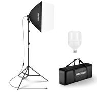 NEEWER Kit d'éclairage Softbox équivalent 350W, Ampoule LED 5700K, Boîte à Lumière 24 x 24 Pouces avec Douille E27, Kit d'éclairage Continu pour Photographie, équipement de Studio Photo, NK300