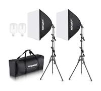 NEEWER Kit d'éclairage Softbox équivalent 700W avec Douille E27, 2 Ampoules LED 5700K 60x60cm Parapluie Softbox éclairage Continu pour Photographie de Portraits, Produit de Studio Photo et Vidéo