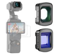 NEEWER Kit d'Objectifs Compatible avec DJI Osmo Pocket 3 Creator Combo Accessoires, Grand Angle 0,75x (Champ de Vision 108°) + 1,2x Ensemble d'Objectifs à Effet Cinématographique Anamorphique Bleu + 2