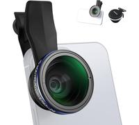 NEEWER Kit d'Objectifs pour Smartphone 2 en 1, Objectif Grand Angle 0,75x et Macro 2x Compatible avec iPhone,Samsung,Android Phone, Objectif HD Détachable avec Bague d'Adaptation de 17mm à 37mm,LS-60