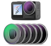 NEEWER Kit Filtre CPL & ND Compatible avec DJI Osmo Action 4/Action 5 Pro(Pack de 6),Kit Filtre Visser CPL+ND8+ND16+ND32+ND64+ND1000 Accessoire Caméra Action Verre Optique HD Multicouche,FL-A13