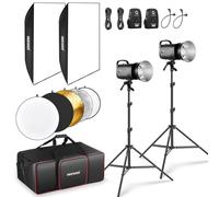 NEEWER Kit Lampe Flash Monolight Studio 600W:Pack de 2 Lumière Stroboscopique S101-300W PRO 5600K avec Déclencheur 2,4G/Lumière Modélisation 150W/Bowens/Softbox/Support/Réflecteur,Compatible avec QPRO