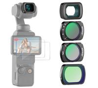 NEEWER Kit Objectif&Filtre ND Compatible avec DJI Osmo Pocket 3 4 Xtra Muse | Kit avec Objectif Grand Angle 0.75x 108°FOV, Filtre ND 2-32 CPL 1/4 Diffusion Noir, Accessoires Caméra Gimbal, FL-B09