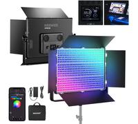 NEEWER Kit Panneau Lumineux Vidéo LED RGB 150W & Coupe Flux, 1800 LED Lentille TIR 42500Lux@0,5m 2500-10000K IRC96+/TLCI97+ Luminosité 0,0%-100%, Contrôle APP/2,4G/ Panneau/DMX pour Studio, AP150C