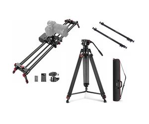 Neewer - Kit Slider Motorisé 120cm + Trépied vidéo TP74 avec rotule vidéo + Paire de bras de stabilité