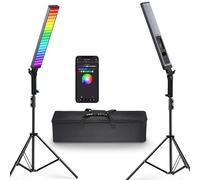 NEEWER Kit Sticks Lumineux RGB pour la Photo, Pack de 2 Tubes Lumineux Vidéo LED, Diffuseurs, Stick LED Réglable 3250Lux 2500-10000K CRI95+/TLCI97+ Contrôle APP/2,4G/ Panneau, Live/Vidéos/Vlog, BH20C