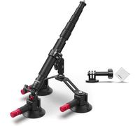 NEEWER Kit Support Voiture Triple Ventouse avec Perche à Selfie 2en 1, Bras Magique à Dégagement Rapide pour Pare-brise Extérieur, Compatible avec GoPro Insta360 Action Cam, Chiffon Nettoyage, CA065