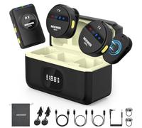 NEEWER KM18 Microphone sans Fil avec Boîtier de Chargement USB C OTG 48 kHz 24 Bits Batterie 20h 3,5mm TRS Portée 150m Mini Micro Cravate Antibruit Compatible avec iPhone Android Téléphone PC Caméra