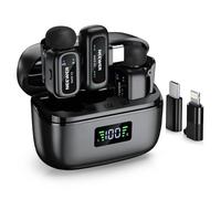 NEEWER KM19 Micro Cravate sans Fil Compatible avec iPhone/Android Téléphone/PC,Autonomie de 34h,Réduction du Bruit,Compatible avec l'App View, Mini Microphone USB C pour Podcast Vidéo Streaming