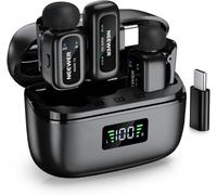 NEEWER KM19 Microphone Cravate sans Fil, Mini Micro-Cravate USB-C à réduction de Bruit, 48 kHz/24 Bits, Rapport Signal/Bruit de 81 DB,Mode Silencieux, Mono et stéréo, Compatible MIC app