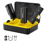 NEEWER KM23 Pro Micro Cravate sans Fil pour iPhone Android Smartphone Tablet Laptop PC,pour Vidéo et Streaming, Étui de Chargement,Câble OTG USB C, Microphone à Condensateur Mini à Pince,Portée de 40m